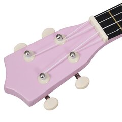 vidaXL soprāna bērnu ukulele ar somu, rozā, 21" цена и информация | Гитары | 220.lv