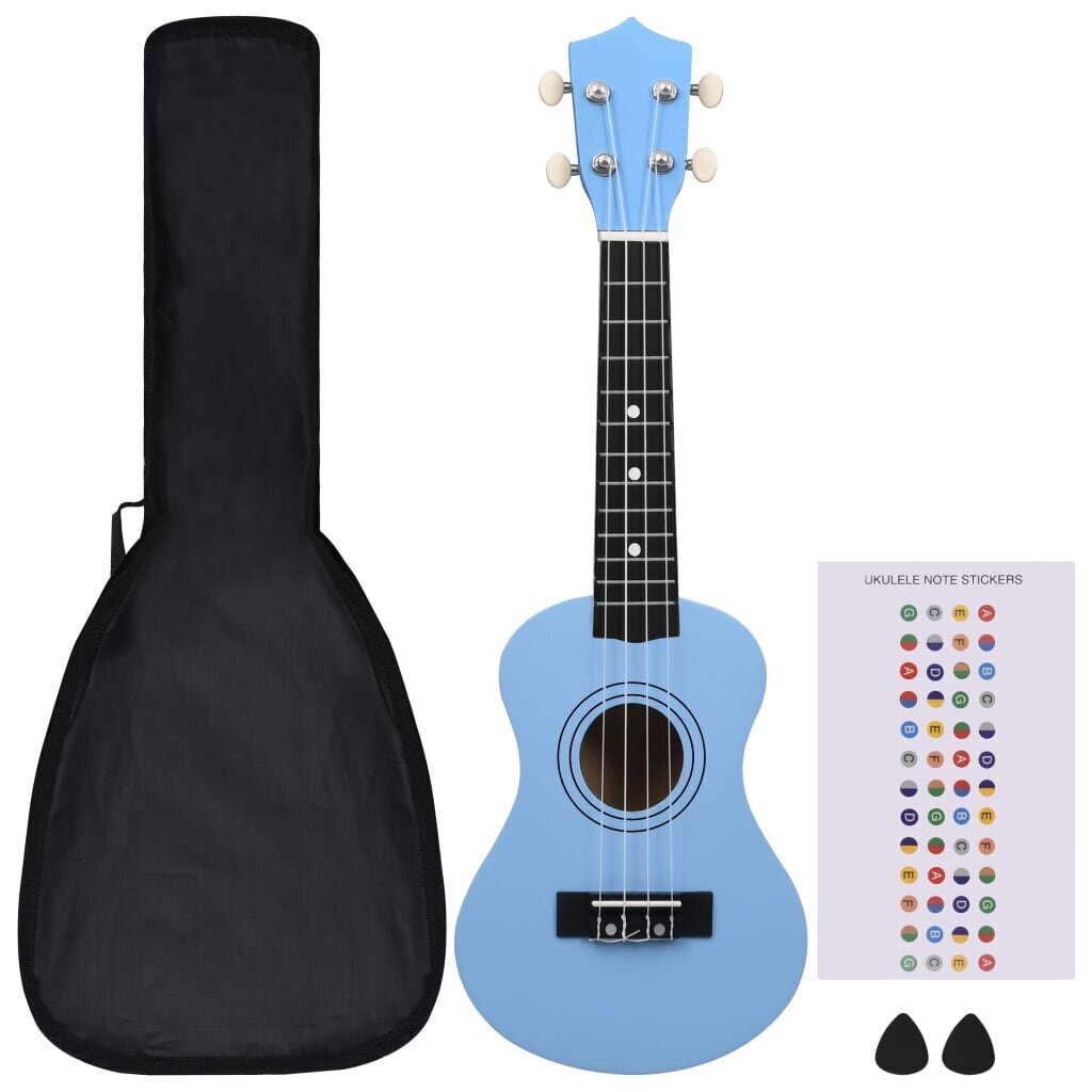 vidaXL soprāna bērnu ukulele ar somu, zilgana, 21" цена и информация | Ģitāras | 220.lv