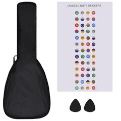 vidaXL soprāna bērnu ukulele ar somu, melna, 23" цена и информация | Гитары | 220.lv
