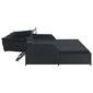 vidaXL divvietīgs sauļošanās zvilnis ar jumtiņu, pelēka PE rotangpalma cena un informācija | Sauļošanās krēsli | 220.lv