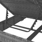vidaXL dārza atpūtas gulta ar aizkariem, pelēka PE rotangpalma cena un informācija | Sauļošanās krēsli | 220.lv