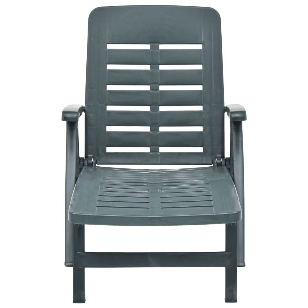 vidaXL salokāms sauļošanās zvilnis, zaļa plastmasa cena un informācija | Sauļošanās krēsli | 220.lv
