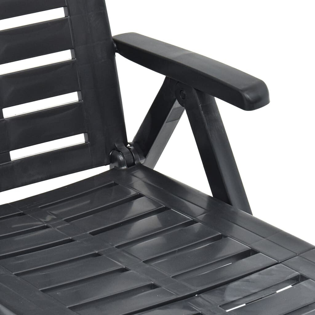 vidaXL salokāms sauļošanās zvilnis, antracītpelēka plastmasa cena un informācija | Sauļošanās krēsli | 220.lv