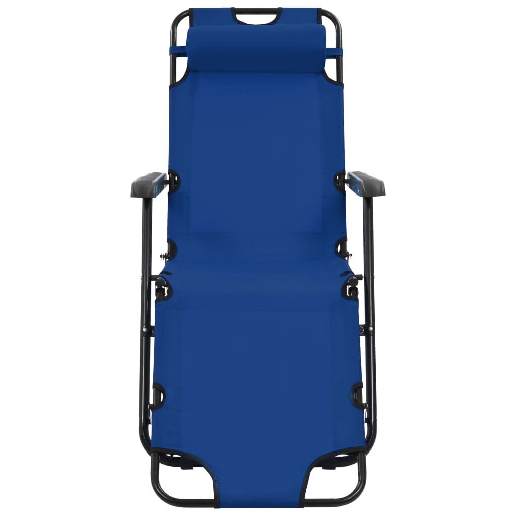 vidaXL sauļošanās krēsli, 2 gab., ar kāju balstu, tērauds, zili цена и информация | Sauļošanās krēsli | 220.lv