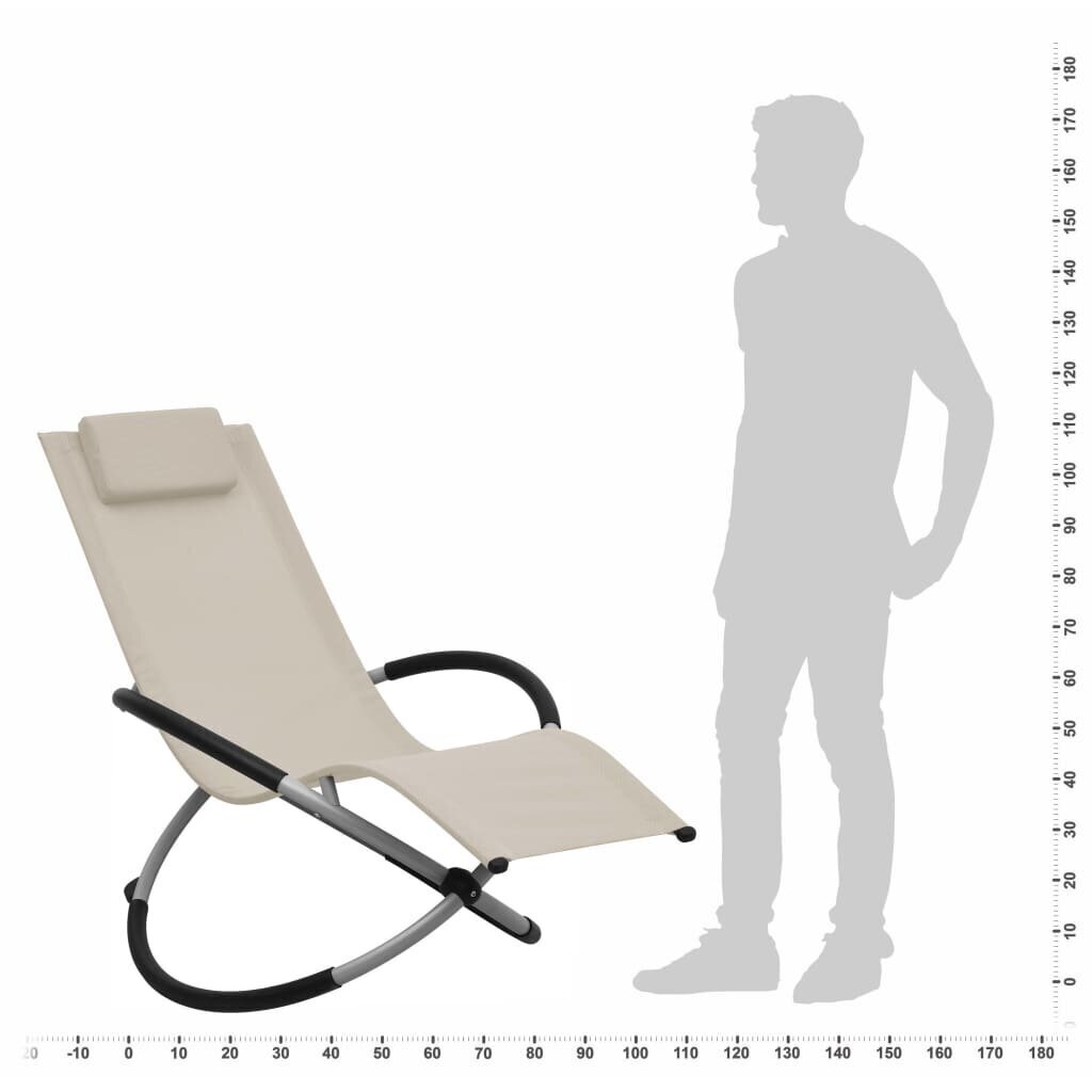 vidaXL bērnu sauļošanās zvilnis, krēmkrāsas tērauds cena un informācija | Dārza krēsli | 220.lv