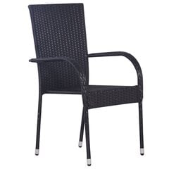 vidaXL dārza krēsli, 4 gab., PE rotangpalma, melni cena un informācija | Dārza krēsli | 220.lv