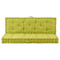 vidaXL palešu dīvānu spilveni, 2 gab., zaļa kokvilna cena un informācija | Krēslu paliktņi | 220.lv
