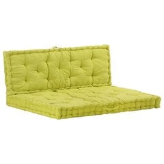 vidaXL palešu dīvānu spilveni, 2 gab., zaļa kokvilna cena un informācija | Krēslu paliktņi | 220.lv