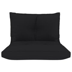 vidaXL palešu dīvānu matrači, 2 gab., melns audums cena un informācija | Krēslu paliktņi | 220.lv