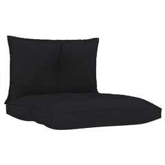 vidaXL palešu dīvānu matrači, 2 gab., melns audums cena un informācija | Krēslu paliktņi | 220.lv