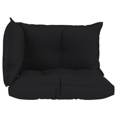 vidaXL palešu dīvānu matrači, 3 gab., melns audums cena un informācija | Krēslu paliktņi | 220.lv