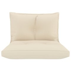 vidaXL palešu dīvānu matrači, 2 gab., krēmkrāsas audums cena un informācija | Krēslu paliktņi | 220.lv