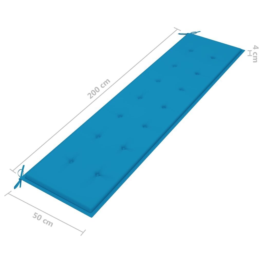 vidaXL dārza sola matracis, zils, 200x50x3 cm cena un informācija | Krēslu paliktņi | 220.lv