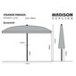 Madison saulessargs Patmos, taisnstūra,210x140cm, pelēkbrūns, PAC1P015 cena un informācija | Saulessargi, markīzes un statīvi | 220.lv