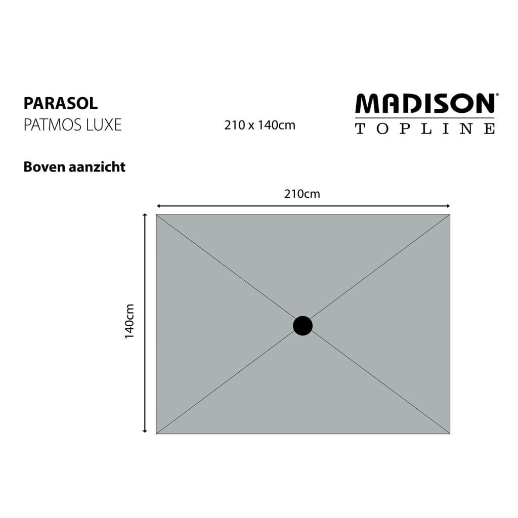 Madison saulessargs Patmos, taisnstūra,210x140cm, pelēkbrūns, PAC1P015 cena un informācija | Saulessargi, markīzes un statīvi | 220.lv