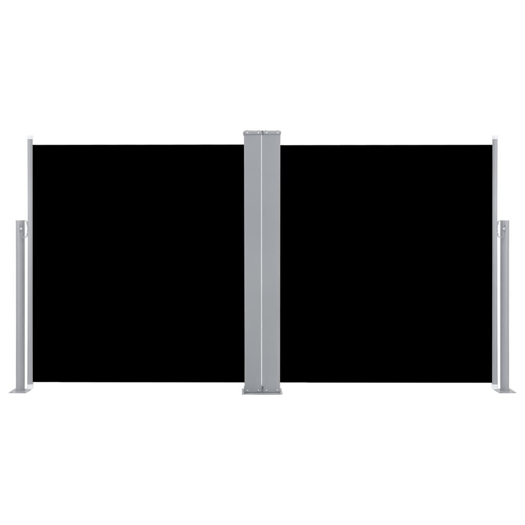 vidaXL izvelkams sānu aizslietnis, melns, 100x600 cm cena un informācija | Saulessargi, markīzes un statīvi | 220.lv