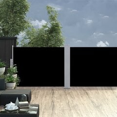 vidaXL izvelkams sānu aizslietnis, melns, 100x1000 cm цена и информация | Зонты, маркизы, стойки | 220.lv