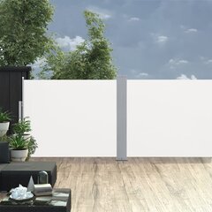 vidaXL izvelkams sānu aizslietnis, krēmkrāsa, 140x1000 cm цена и информация | Зонты, маркизы, стойки | 220.lv