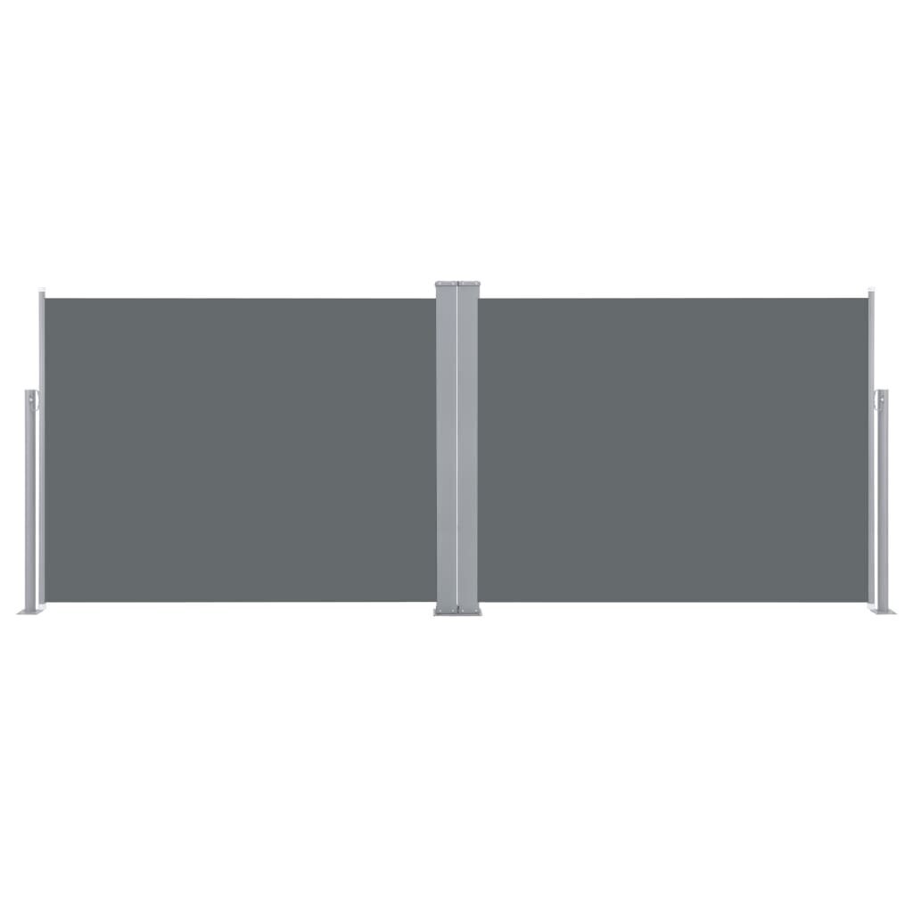 vidaXL izvelkams sānu aizslietnis, antracītpelēks, 140x1000 cm cena un informācija | Saulessargi, markīzes un statīvi | 220.lv