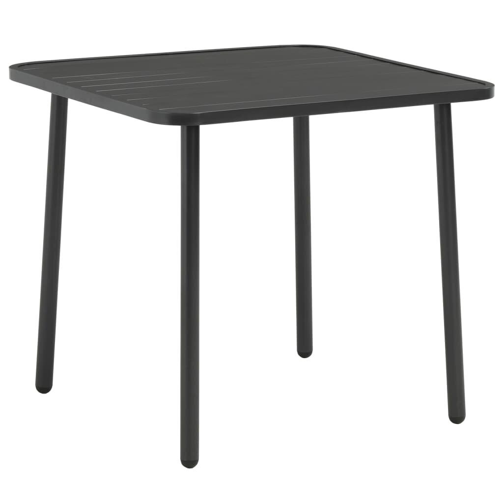 vidaXL dārza galds, 80x80x72 cm, tumši pelēks, tērauds цена и информация | Dārza galdi | 220.lv