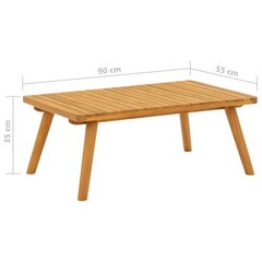 vidaXL dārza galdiņš, 90x55x35 cm, akācijas masīvkoks cena un informācija | Dārza galdi | 220.lv