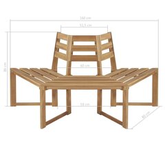 vidaXL sols, pussešstūra forma, 160 cm, akācijas masīvkoks цена и информация | Скамейки | 220.lv