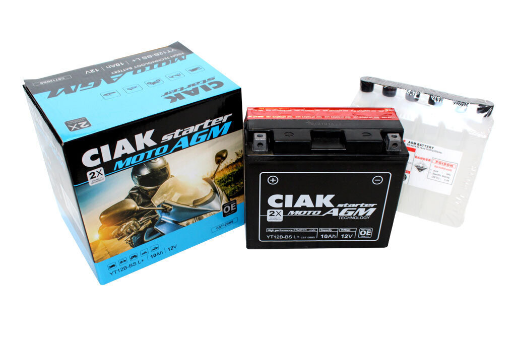 Akumulators CIAK YT12B-BS 10 Ah 12 V cena un informācija | Moto akumulatori | 220.lv