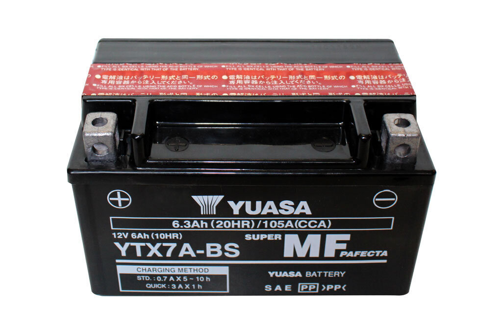 Akumulators motociklam Yuasa 12 V 6 Ah YTX7A-BS cena un informācija | Moto akumulatori | 220.lv