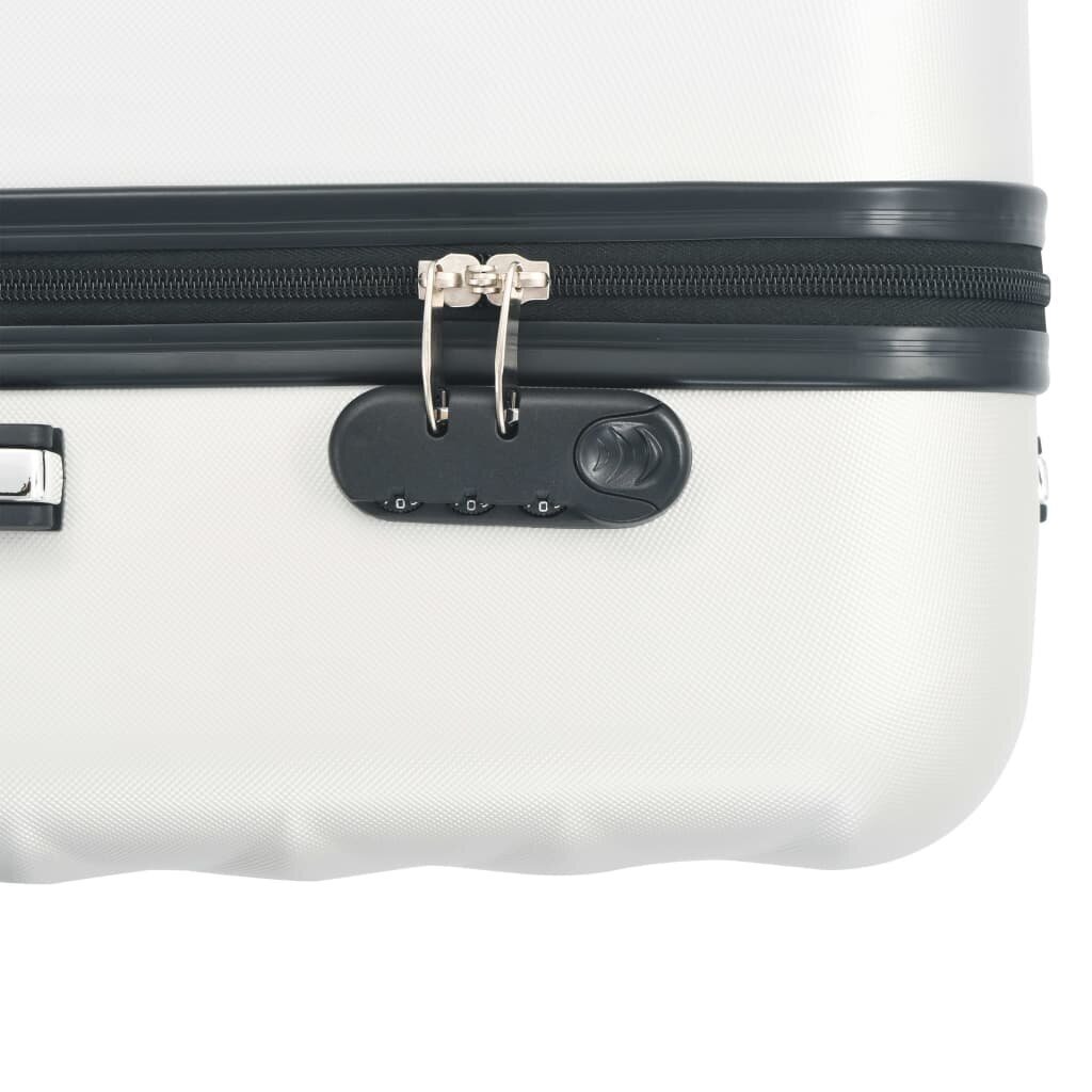 vidaXL cieto koferu komplekts, 3 gab., ABS, sudraba krāsā cena un informācija | Koferi, ceļojumu somas | 220.lv