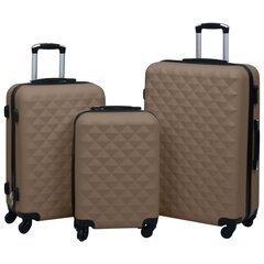 vidaXL cieto koferu komplekts, 3 gab., ABS, brūni цена и информация | Чемоданы, дорожные сумки  | 220.lv