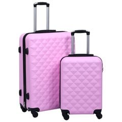 vidaXL cieto koferu komplekts, 2 gab., ABS, rozā cena un informācija | Koferi, ceļojumu somas | 220.lv