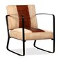 vidaXL atpūtas krēsls, brūna dabīgā āda un audekls cena un informācija | Atpūtas krēsli | 220.lv