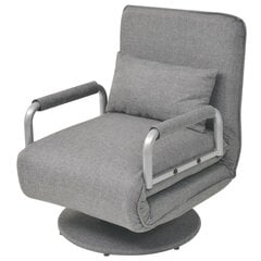 vidaXL izvelkams krēsls, grozāms, gaiši pelēks audums cena un informācija | Atpūtas krēsli | 220.lv