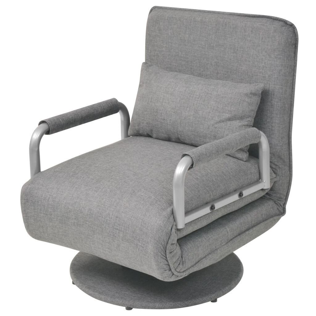 vidaXL izvelkams krēsls, grozāms, gaiši pelēks audums цена и информация | Atpūtas krēsli | 220.lv