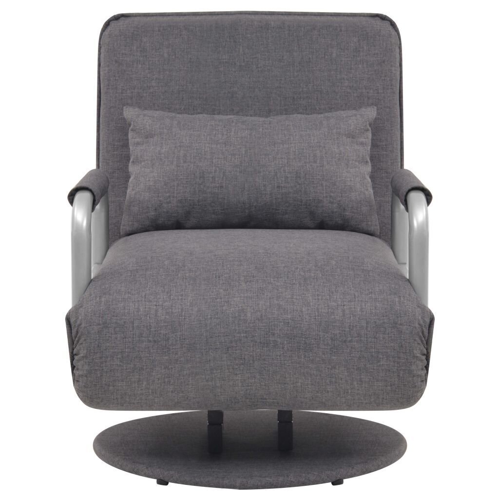 vidaXL izvelkams krēsls, grozāms, tumši pelēks audums cena un informācija | Atpūtas krēsli | 220.lv