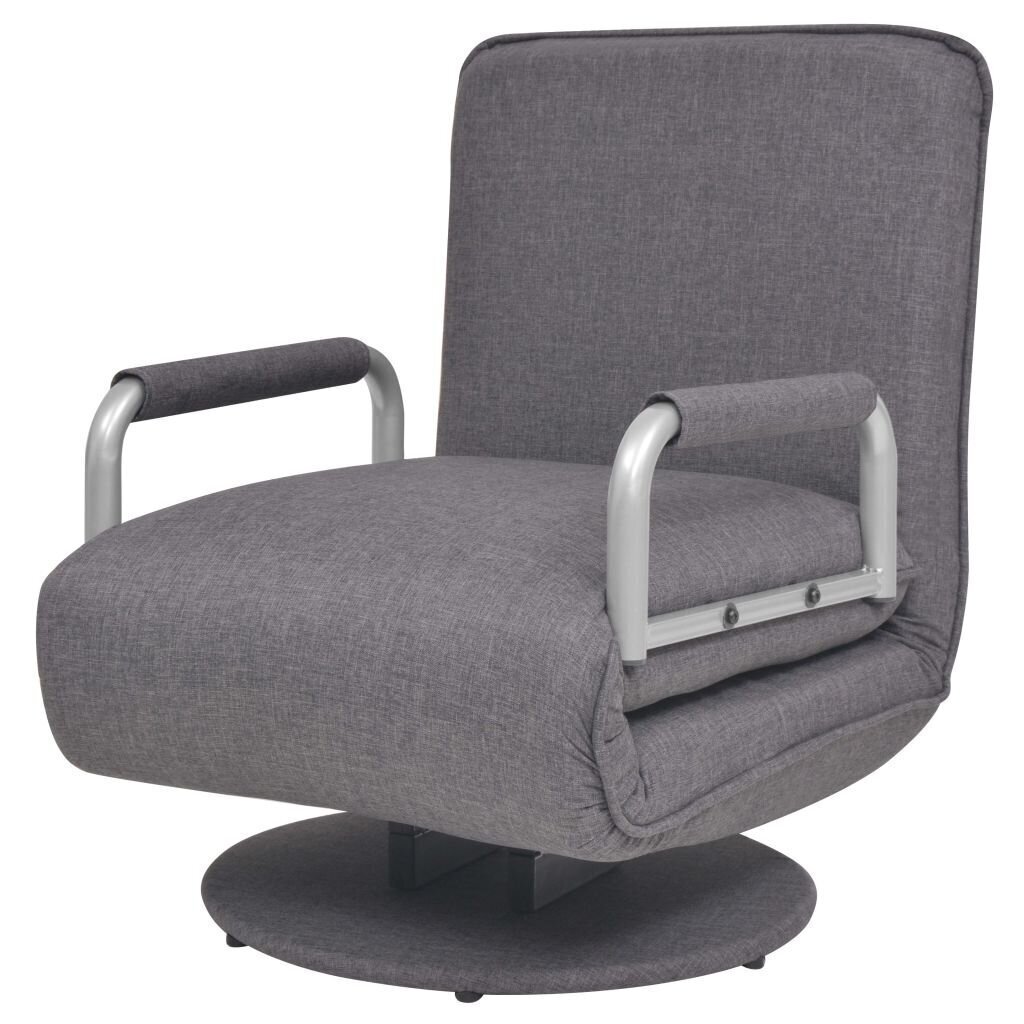 vidaXL izvelkams krēsls, grozāms, tumši pelēks audums cena un informācija | Atpūtas krēsli | 220.lv