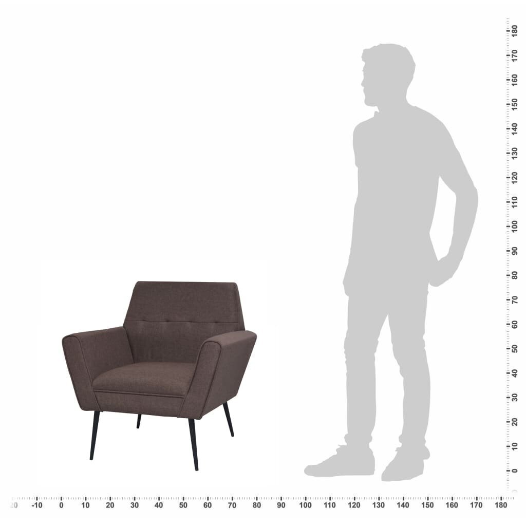 vidaXL atpūtas krēsls, brūns, tērauds un audums cena un informācija | Atpūtas krēsli | 220.lv
