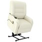 vidaXL elektriskais masāžas krēsls, pieceļams, krēmkrāsas mākslīgā āda cena un informācija | Atpūtas krēsli | 220.lv