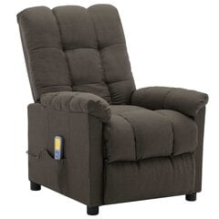 vidaXL masāžas krēsls, atgāžams, pelēkbrūns audums цена и информация | Кресла в гостиную | 220.lv