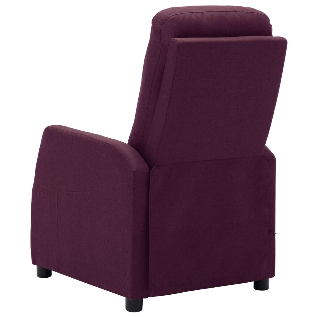 vidaXL masāžas krēsls, atgāžams, violets audums cena un informācija | Atpūtas krēsli | 220.lv