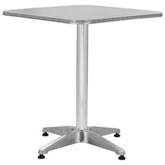 vidaXL dārza galds, sudraba krāsa, 60x60x70 cm, alumīnijs цена и информация | Столы для сада | 220.lv