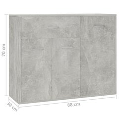 vidaXL kumode, 88x30x70 cm, kokskaidu plātne, betona pelēka cena un informācija | Skapīši viesistabai | 220.lv
