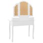 vidaXL spoguļgaldiņš ar tabureti, balts, 100x40x146cm, paulonijas koks цена и информация | Kosmētikas galdiņi | 220.lv