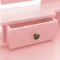vidaXL spoguļgaldiņš ar tabureti, rozā, 100x40x146 cm, paulonijas koks цена и информация | Kosmētikas galdiņi | 220.lv
