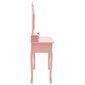 vidaXL spoguļgaldiņš ar tabureti, rozā, 100x40x146 cm, paulonijas koks цена и информация | Kosmētikas galdiņi | 220.lv