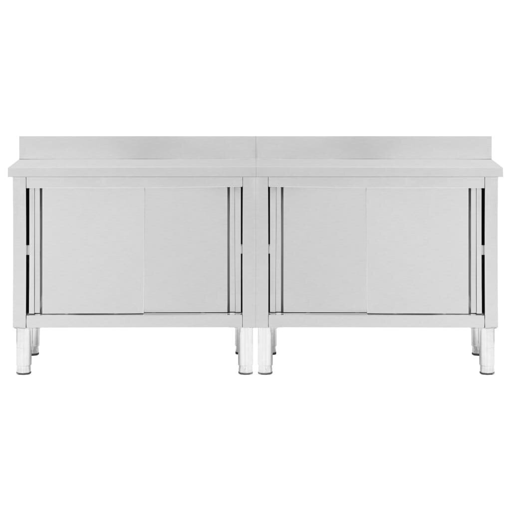 vidaXL darba galdi ar bīdāmām durvīm, 2 gab., 200x50x95 cm, tērauds цена и информация | Virtuves skapīši | 220.lv