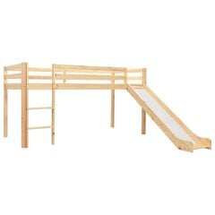 vidaXL bērnu gulta ar slidkalniņu un trepēm, priedes koks, 97x208 cm cena un informācija | Bērnu gultas | 220.lv