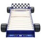 vidaXL bērnu gulta, sacīkšu mašīnas dizains, 90x200 cm, zila cena un informācija | Bērnu gultas | 220.lv