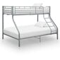 vidaXL divstāvu gultas rāmis, pelēks, 140x200/90x200 cm, metāls цена и информация | Bērnu gultas | 220.lv