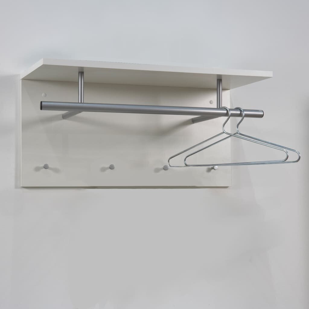 FMD mēteļu pakaramais, stiprināms pie sienas, 72x29,3x34,5 cm, balts цена и информация | Drēbju pakaramie | 220.lv